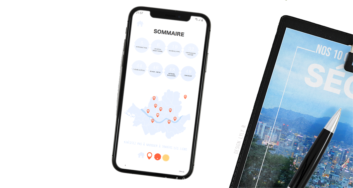 Aperçu du guide de Séoul sur téléphone